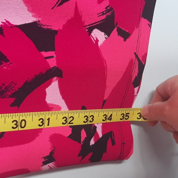 Pink Abstract Design Dress with Flare Sleeves - Picture 4 of 6